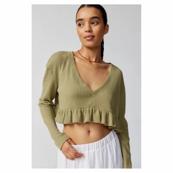 Urban Outfitters Tops - New! URBAN OUTFITTERS • Out From Under Anya Cozy Babydoll Top in Green